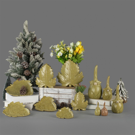 CERAMIC PLATE VASE GREEN COLOR